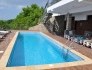 Lounge area around the pool